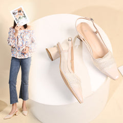 Women's High-grade French Square Chunky Classy Sandals