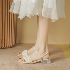 Women's Fairy Style Pearl Chunky All-match Height Heels