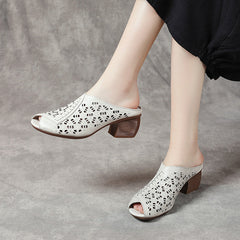Women's Thick High-heeled Outdoor Retro Comfortable Fish Heels