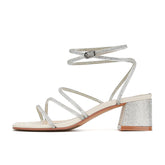 Women's ~ Transparent Rhinestone Strap Chunky Heels