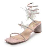 Women's High Summer All-matching Chunky Fairy Style Bow Heels