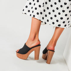 Women's High Chunky Foam Sole Half Large Heels