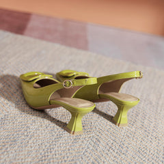 Women's Toe Summer Square Back Open Heels