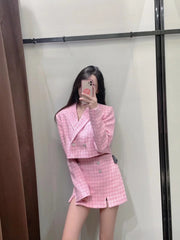 Jacques Tweed Mini Skirt - Pink