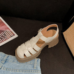 Women's Roman Summer Closed Toe Woven Hollowed Sandals