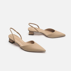 Women's Summer Simple Pointed Square High Stiletto Heels
