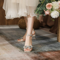 Women's Open Toe Strap Sexy Lace-up High Sandals