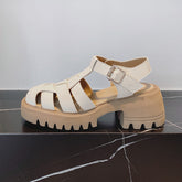 Women's Hollow Platform Roman Woven Large And Heels