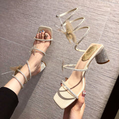 Women's High Summer All-matching Chunky Fairy Style Bow Heels