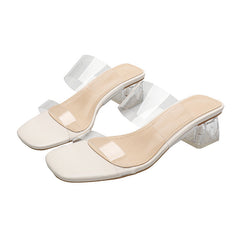 Women's Mid Chunky Ankle-strap Outdoor All-matching Heels