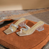 Women's Crystal Outdoor Banquet Transparent Cutout High Heels