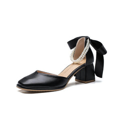 Women's Jane Summer Fairy Style Chunky All-matching Square Heels