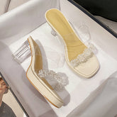 Women's Summer Rhinestone Transparent Sexy Strap Sandals