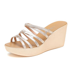 Open Toe Wedge Heel Strappy Sandals For Women MS360