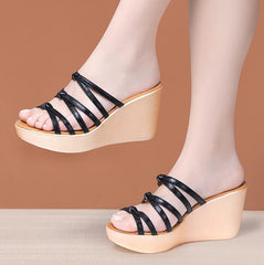 Open Toe Wedge Heel Strappy Sandals For Women MS360