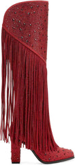 Western Fringe Rhinestone Sequin Red Sparkle Cowboy Boots