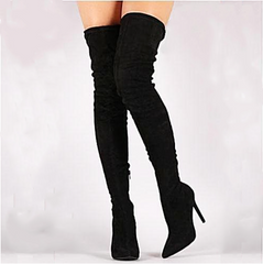 Over The Knee Suede Glove Boots