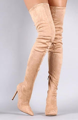 Over The Knee Suede Glove Boots