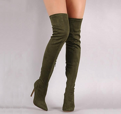 Over The Knee Suede Glove Boots