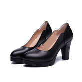 Petite Chunky Heel Pump Shoes AP97