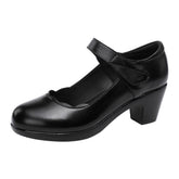 Petite Chunky Mid Heel Pump Shoes GS95