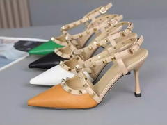 Petite Cross Stud Strap Heeled Sandals Shoes TS310