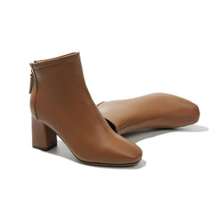 Petite Feet Women's Chunky High Heel Pointed Ankle Boots AS232