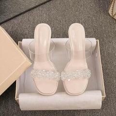 Petite Feet Clear Chunky High Heel Sandals MS502