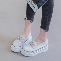 Petite Feet Height Increase Inner Heel Leather Sneakers MS368