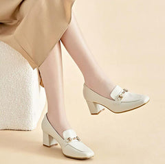 Petite Feet Ladies Block Heel Casual Loafers ES92