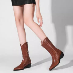 Petite Feet Low Block Heel Side Zipper Short Boots TS85