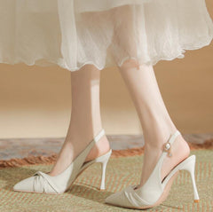 Petite Feet Size 1 Pointy Toe Slingback Heeled Shoes MS239