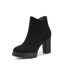 Petite Feet Suede Chunky High Heel Boots GS306