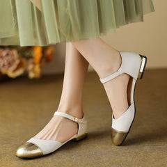 Petite Feet Women's Round Toe Cap Flat Shoes ES126