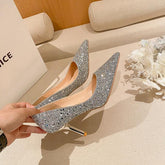 Petite Glitter Metallic Heeled Shoes GS299