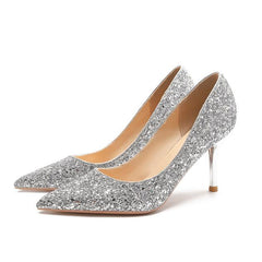 Petite Glitter Metallic Heeled Shoes GS299
