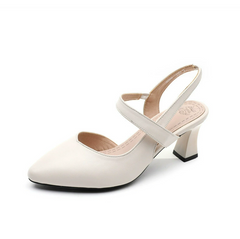 Petite Leather Slingback Chunky Heel Shoes TS198