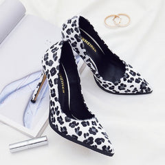 Petite Leopard Heeled Pump Shoes DS117