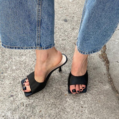 Petite Open Toe Heeled Summer Shoes DS92