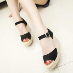 Petite Open Toe Wedge Heel Sandals ES88
