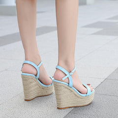 Petite Patent Platform High Heel Wedge Shoes ES15