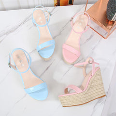 Petite Patent Platform High Heel Wedge Shoes ES15
