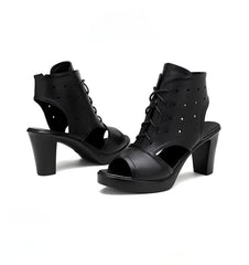 Petite Peep Chunky Heel Platform Shoes TS129