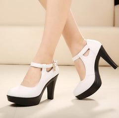 Petite Platform Ankle Strap Heels GS257