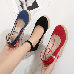 Petite Platform Wedge Heel Ankle Strap Shoes GS363
