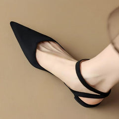 Petite Pointy Ankle Strap Flat Sandal Shoes FS93