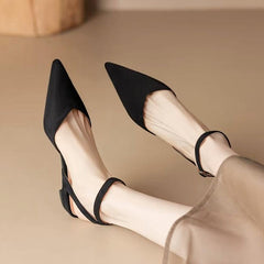 Petite Pointy Ankle Strap Flat Sandal Shoes FS93