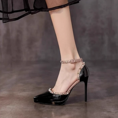 Petite Pointy Closed Stud High Heels TS402