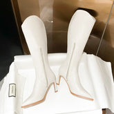 Petite Pointy High Heel Leather Boots DS338