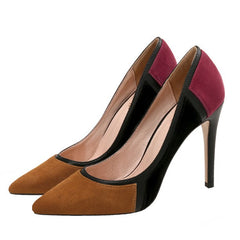Petite Feet Women's Mixed Color Pointy Dress Heels(3/6/8/10cm) AS290